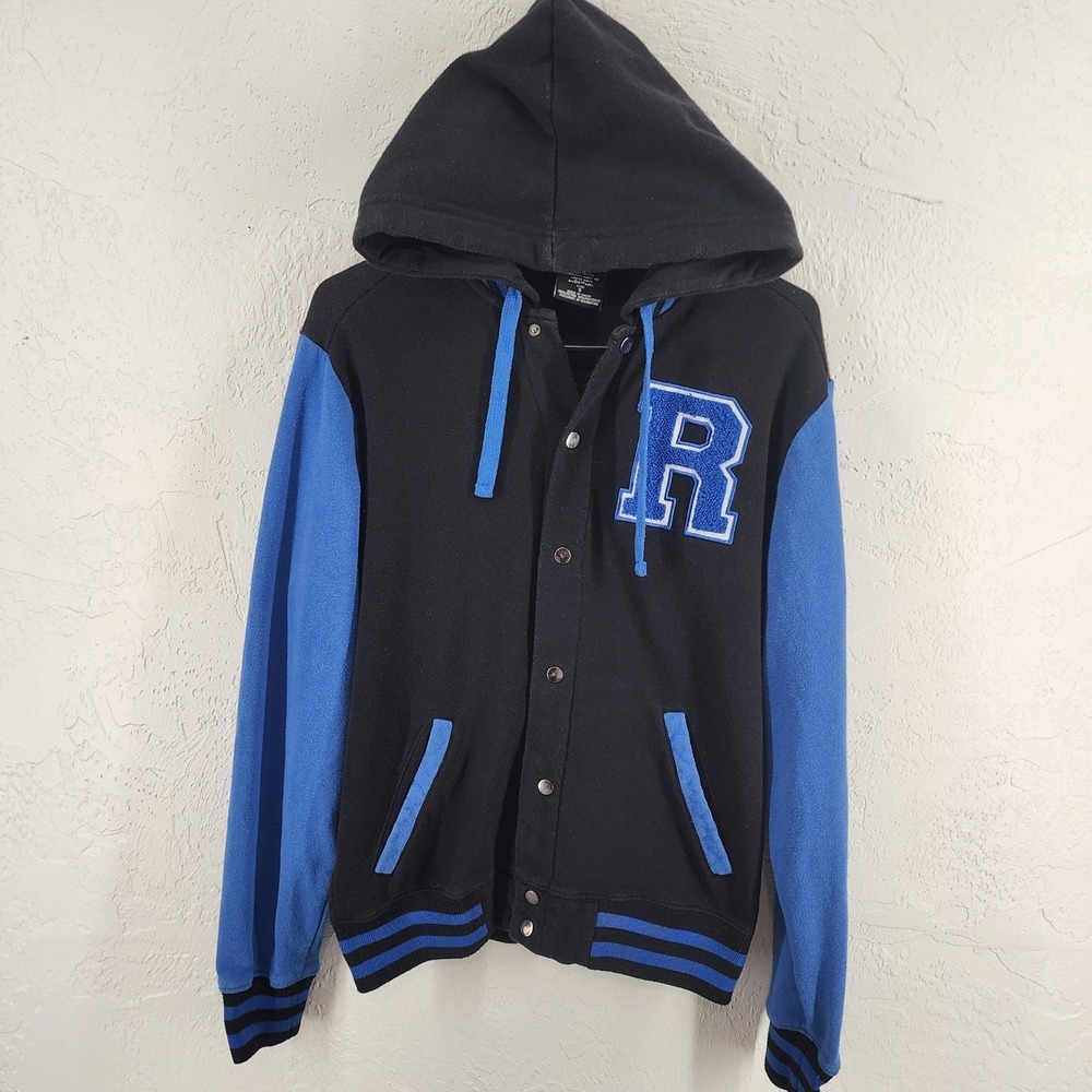 Harry‎ Potter Ravenclaw Varsity Jacket Letterman Hoodie Black Blue Eagle Small